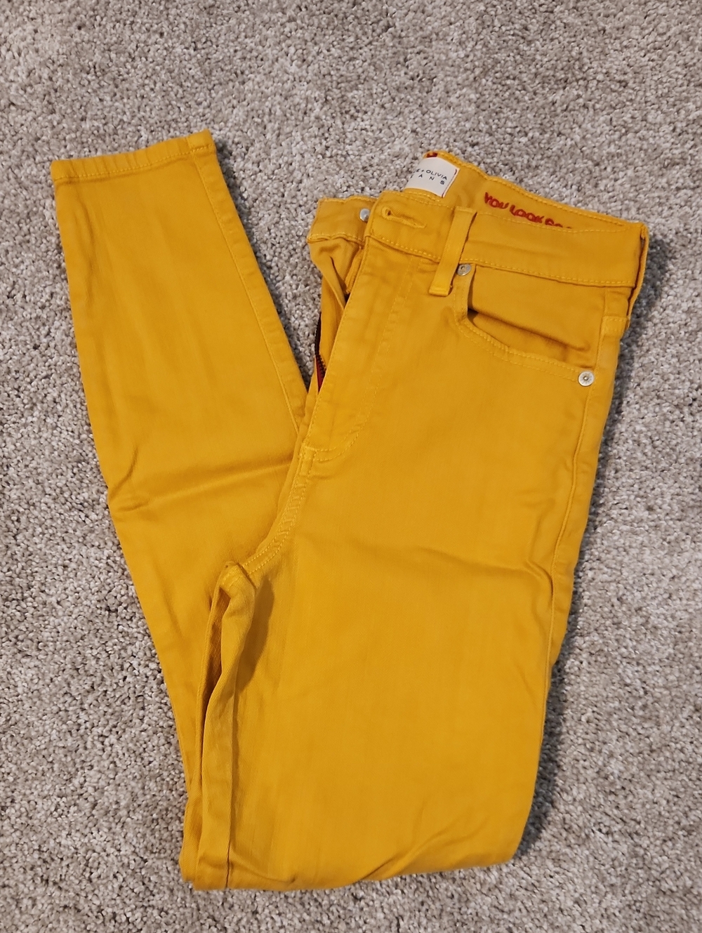 Alice + Olivia Yellow Skinny Jeans